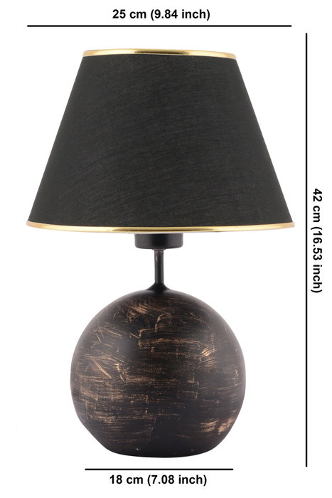 Opviq Lámpara de Mesa Balloon Negro y Dorado